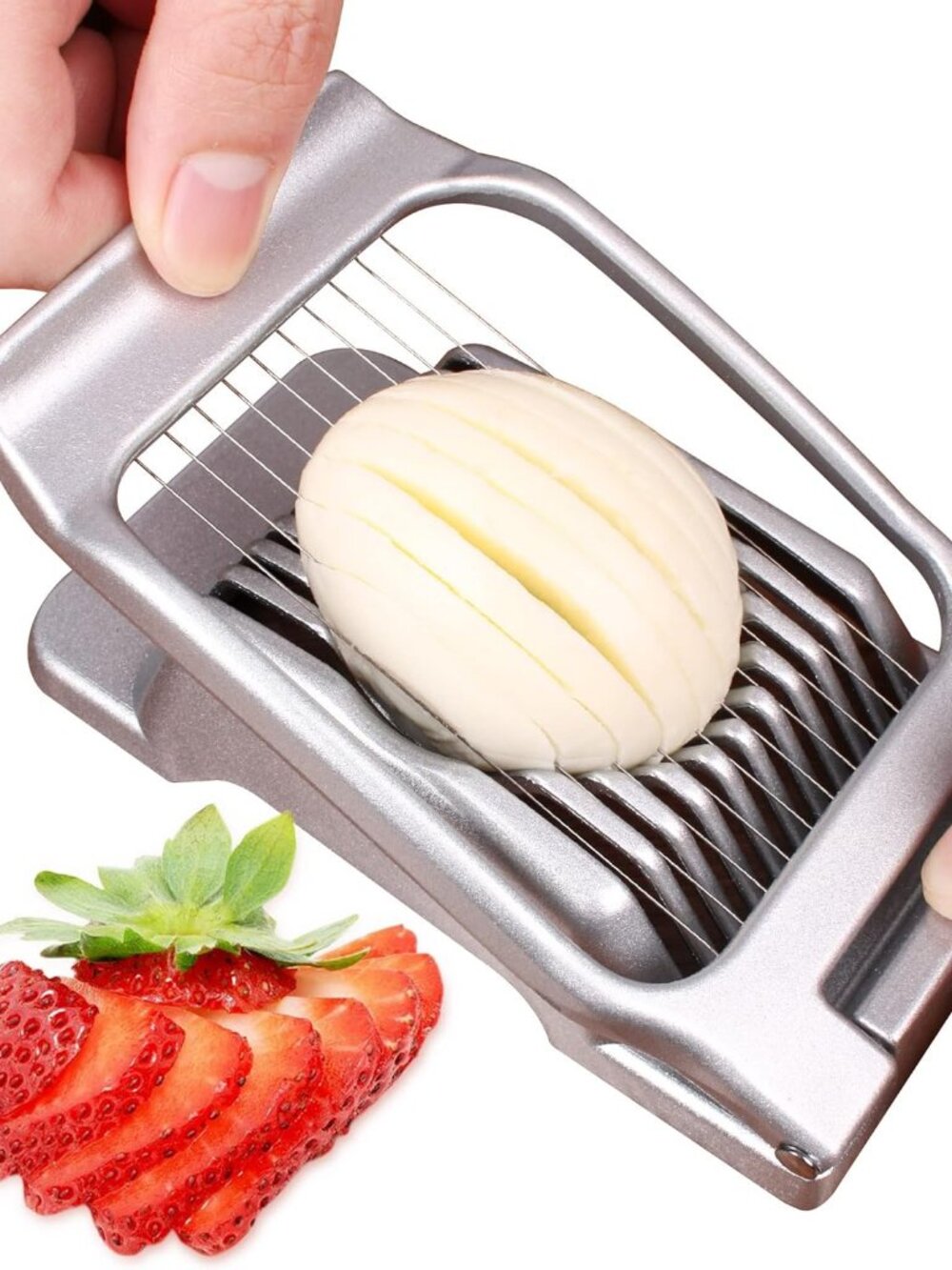 Egg Slicer for Hard Boiled Eggs Egg Cutter Strawberry Slicer Heavy Duty